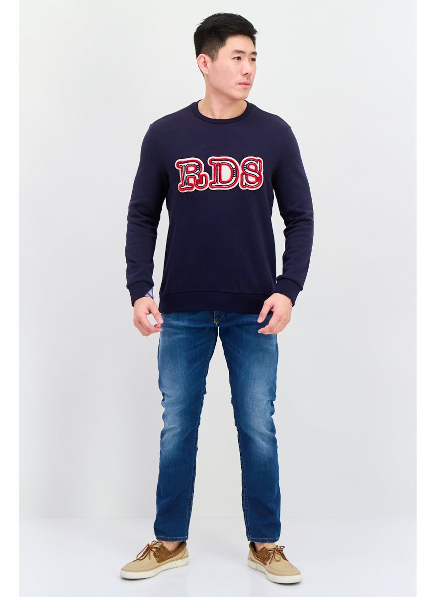 SELECTED - Men Crew Neck Rds Gary Sweatshirt, Navy Combo - Image 1