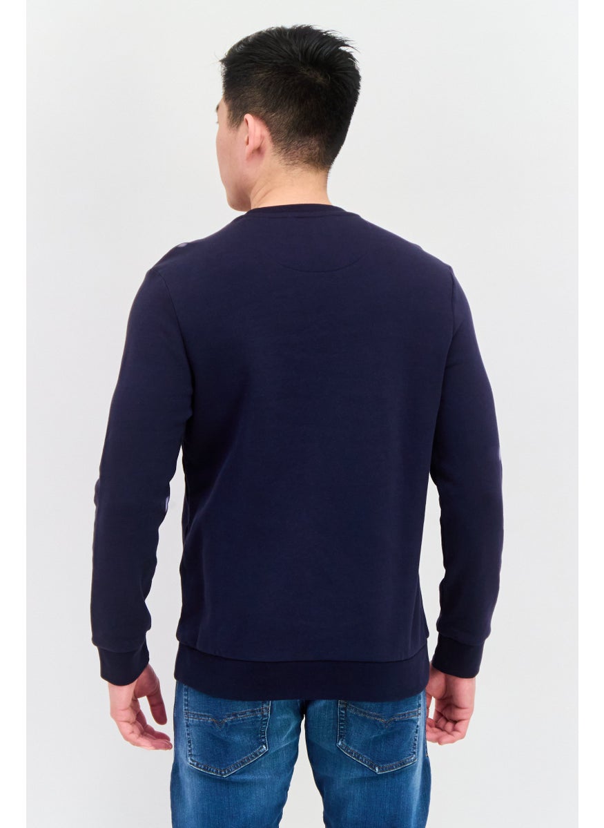 SELECTED - Men Crew Neck Rds Gary Sweatshirt, Navy Combo - Image 1