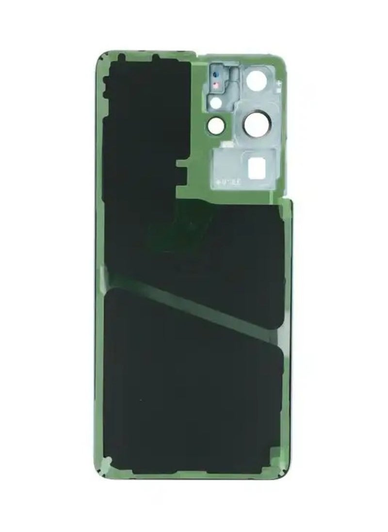 ماركة غير محددة غطاء زجاجي بديل للوحة الخلفية لهاتف Samsung Galaxy S21 Ultra 5G مع غطاء عدسة الكاميرا G998B فضي  - Image 2