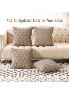 Vparty Pack of 2 Wool Throw Pillow Covers – 18x18 Inches Decorative Farmhouse Velvet Couch Pillow Cases, Soft Plush Square Cushions, Pillowcase for Living Room, Bedroom, Sofa, and Home Décor  - Image 2