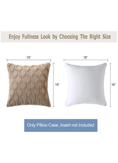 Vparty Pack of 2 Wool Throw Pillow Covers – 18x18 Inches Decorative Farmhouse Velvet Couch Pillow Cases, Soft Plush Square Cushions, Pillowcase for Living Room, Bedroom, Sofa, and Home Décor  - Image 5