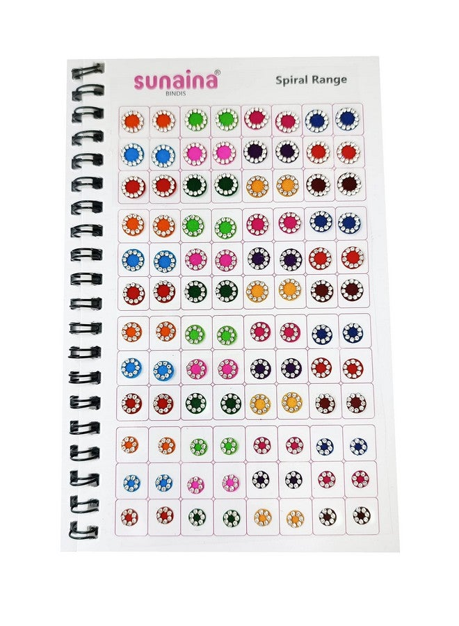 Sunaina Spiral Forehead Sticker kumkum Silver stone Multicolour Bindi Booklet For Women & Girls (stone Bindi Book - 372 bindis) - Image 3