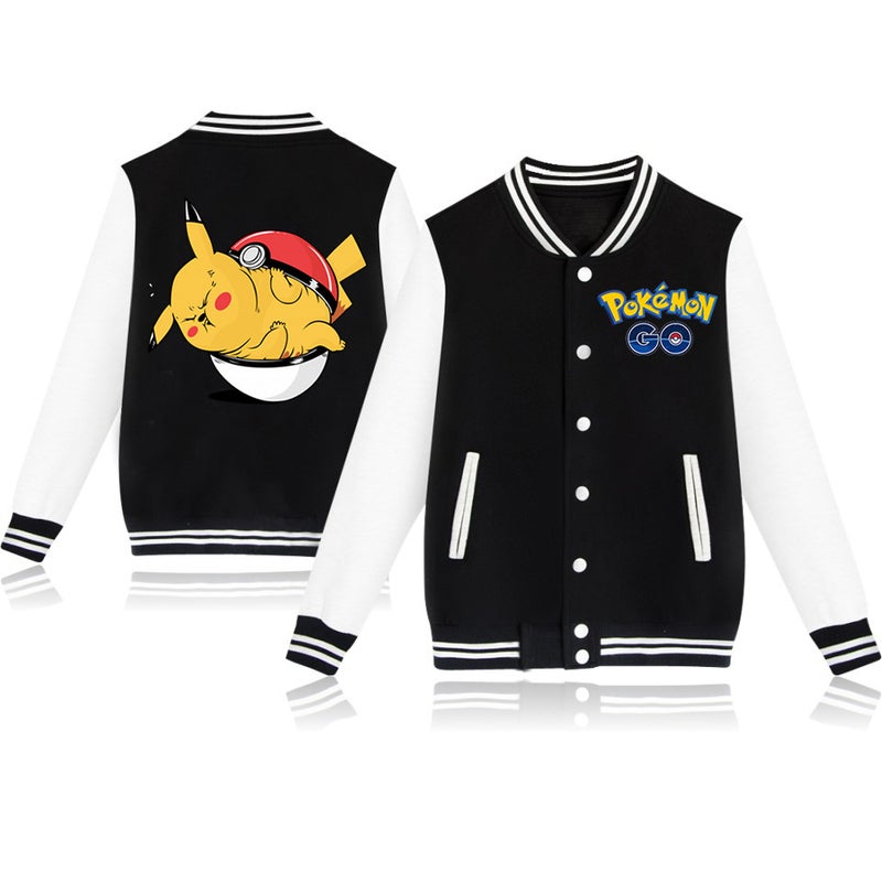 Pokemon Pokemon Cartoon Print Youth Sports Baseball Uniform Autum Casual Loose Jacket - Image 2