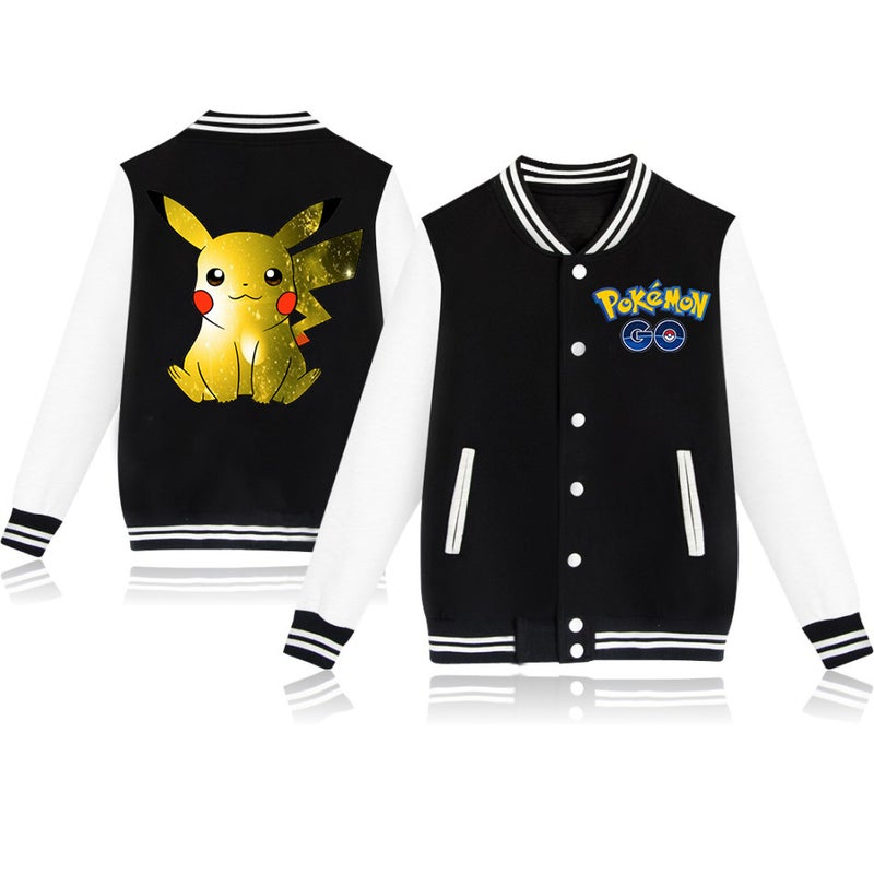 Pokemon Pokemon Cartoon Print Youth Sports Baseball Uniform Autum Casual Loose Jacket - Image 5