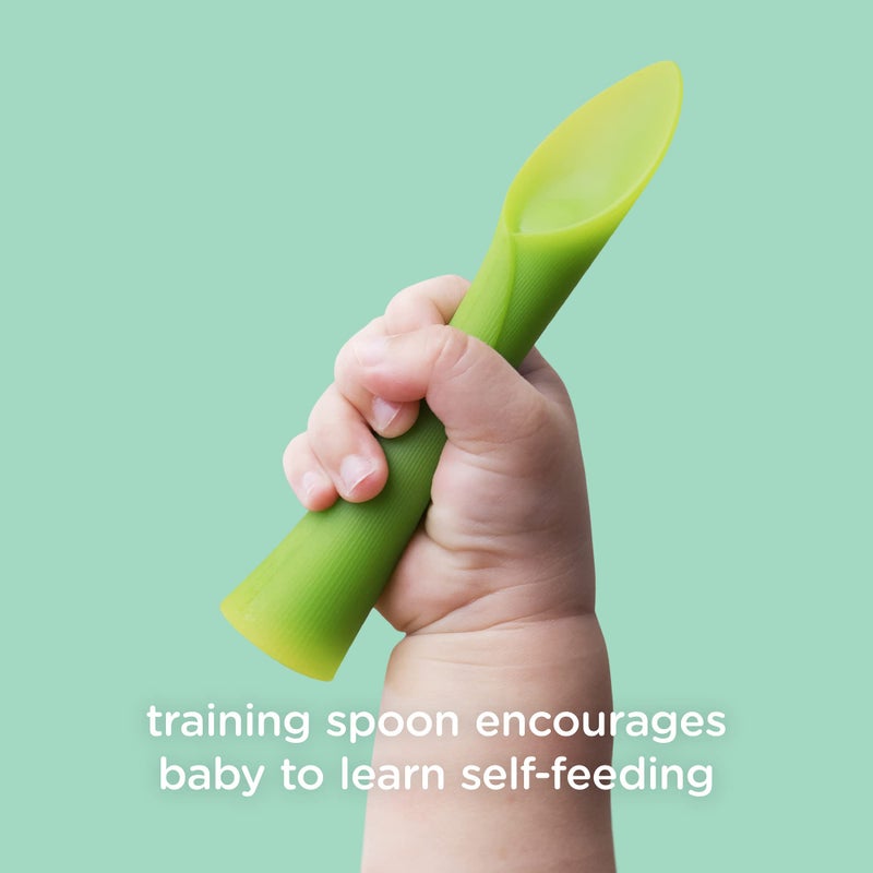 Olababy Baby and Children's Spoon (Training, Set of 2) - Flexible Learning Spoon for Complementary Foods Introduction | Soft, Flexible Silicone BPA-Free - Image 4