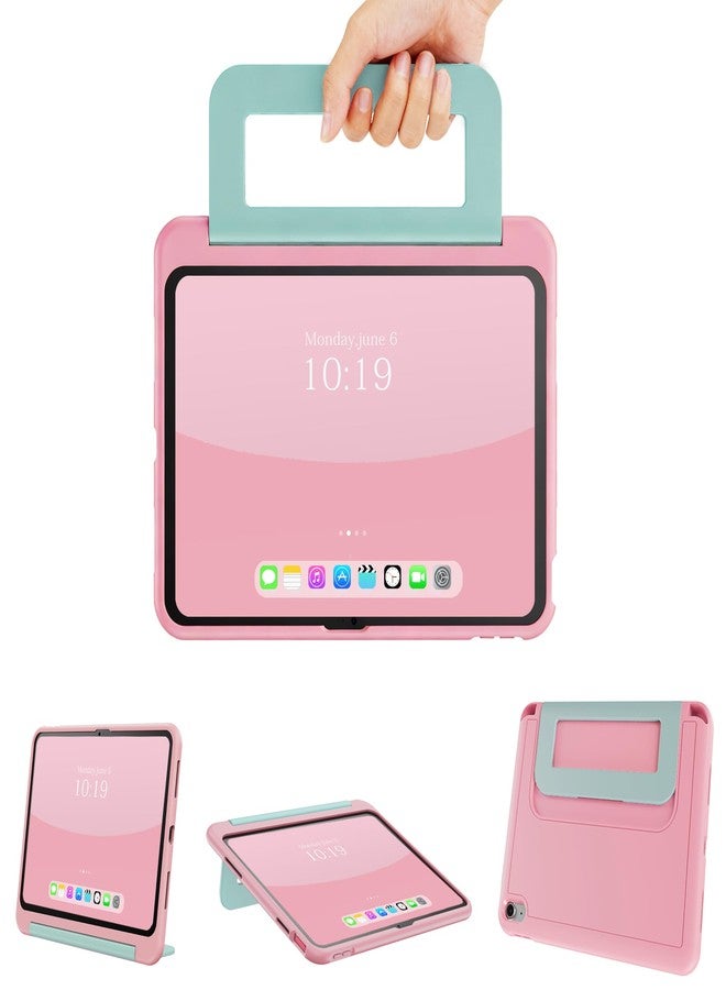 INFILAND Kids Case for iPad A16 11 Inch 2025 (11th Gen), iPad 10th Generation (10.9 Inch 2022), Durable Soft Shockproof Stand Protective Cover with Pencil Holder/Handle (Pink Blue) - Image 1