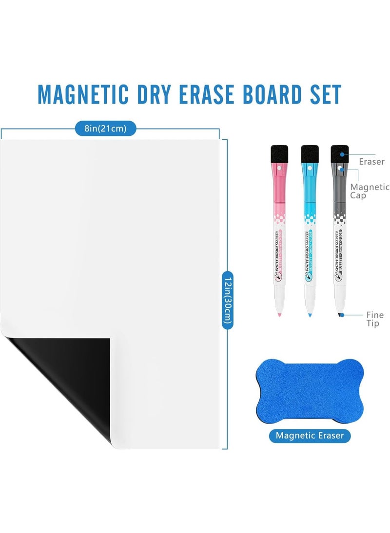 A4 size 21x30cm Whiteboard Magnetic Dry Erase Board Self Adhesive for Any Smooth Surface with New Stain Resistant Technology,Home Kitchen Fridge Shopping List and Office Notice Board - Image 2