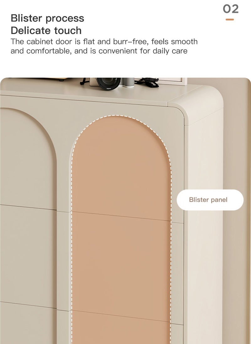 Sharpdo Shoe Storage Cabinet Ins Style Shoe Organizer for Entryway & Hallway Slim Narrow Freestanding Shoe Rack Wooden Shoe Organiser Shoe Rack Shoe Cabinet Behind The Door Saves Space 60*17*120cm - Image 5