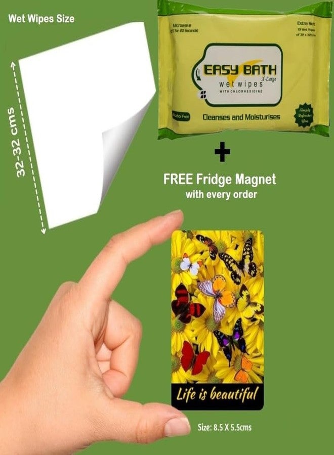 Easy Bath Doctors Choice Body Wet Wipes XL size Hygienic Wet Wipes for Adults, Patients and Baby. (10 Pulls/Pack) Microwaveable Towels + FREE Fridge Magnet/Order - Image 2
