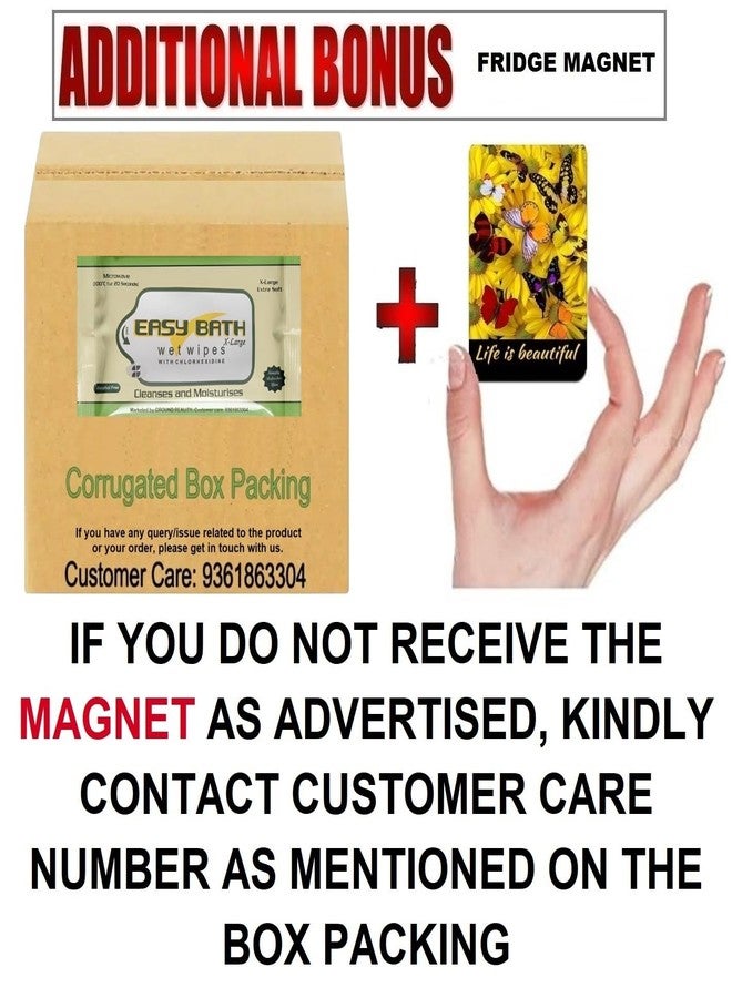 Easy Bath Doctors Choice Body Wet Wipes XL size Hygienic Wet Wipes for Adults, Patients and Baby. (10 Pulls/Pack) Microwaveable Towels + FREE Fridge Magnet/Order - Image 3