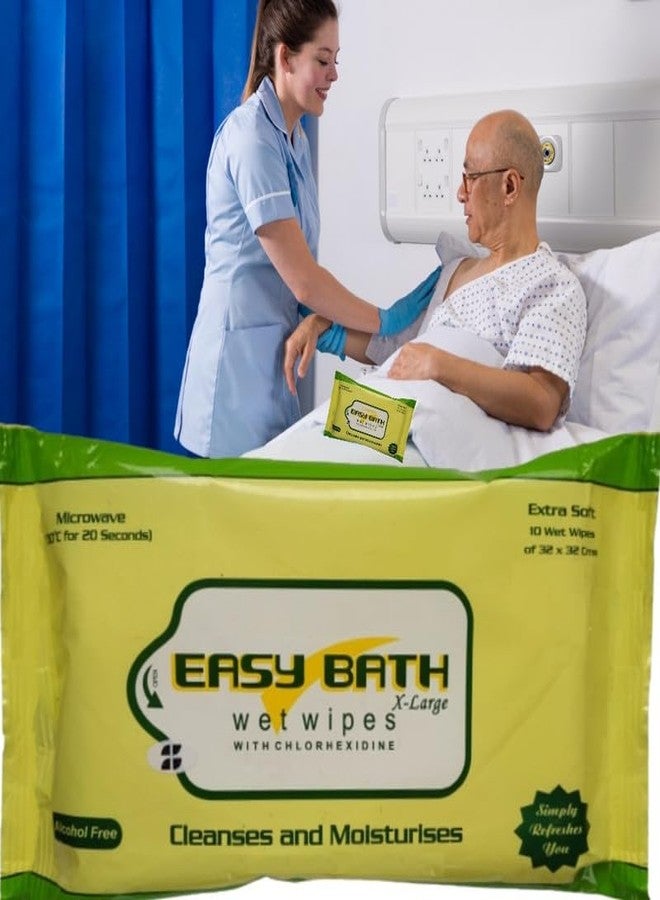 Easy Bath Doctors Choice Body Wet Wipes XL size Hygienic Wet Wipes for Adults, Patients and Baby. (10 Pulls/Pack) Microwaveable Towels + FREE Fridge Magnet/Order - Image 1
