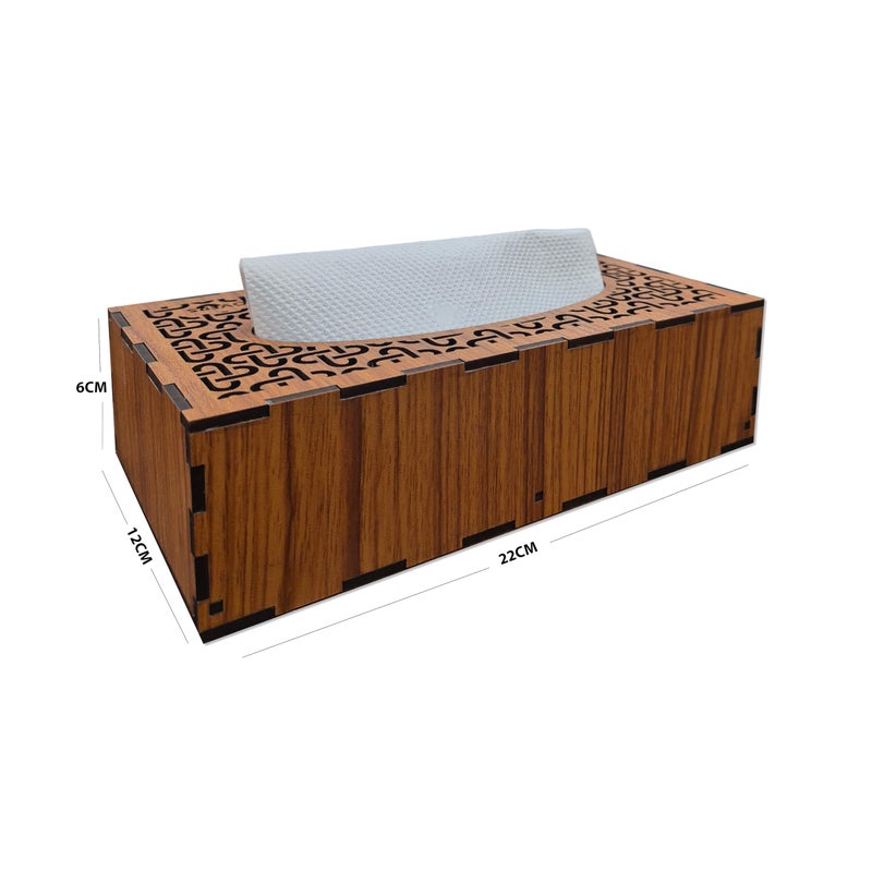 Groovers Tissue Box Holder (Pack of 2) Rectangular Handcrafted Napkin Paper Dispenser Facial Home Office Desk Restaurant Cafeteria Wooden Stylish Stand Durable Dining Table (Teak Wooden Shade) - Image 5