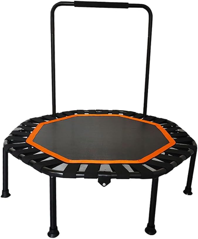 Eacam 42'' Fitness Trampoline with Handle Bar, Foldable Silent Trampoline Bungee Rebounder Jumping Cardio Trainer Workout for Adults - Max Limit 330 lbs - Image 1