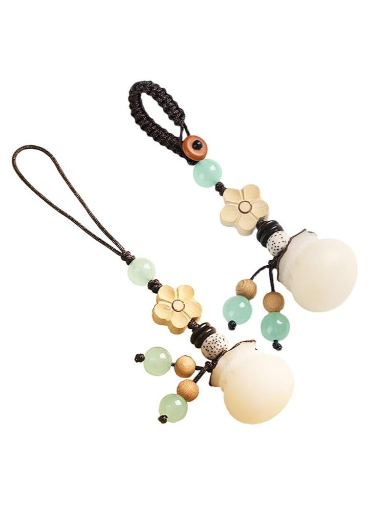 2 Piece Mobile Phone Pendant, Natural Bodhi Mobile Phone Chain Pendant, Car Key Pendant, Handmade Key Chain Pendant - Image 1