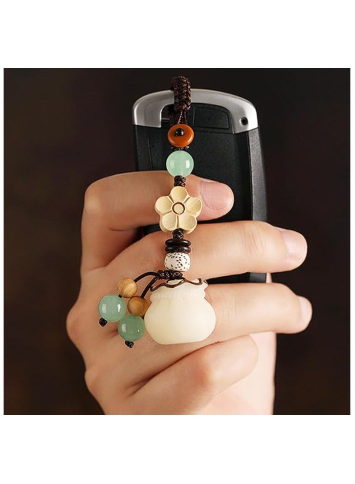 2 Piece Mobile Phone Pendant, Natural Bodhi Mobile Phone Chain Pendant, Car Key Pendant, Handmade Key Chain Pendant - Image 2