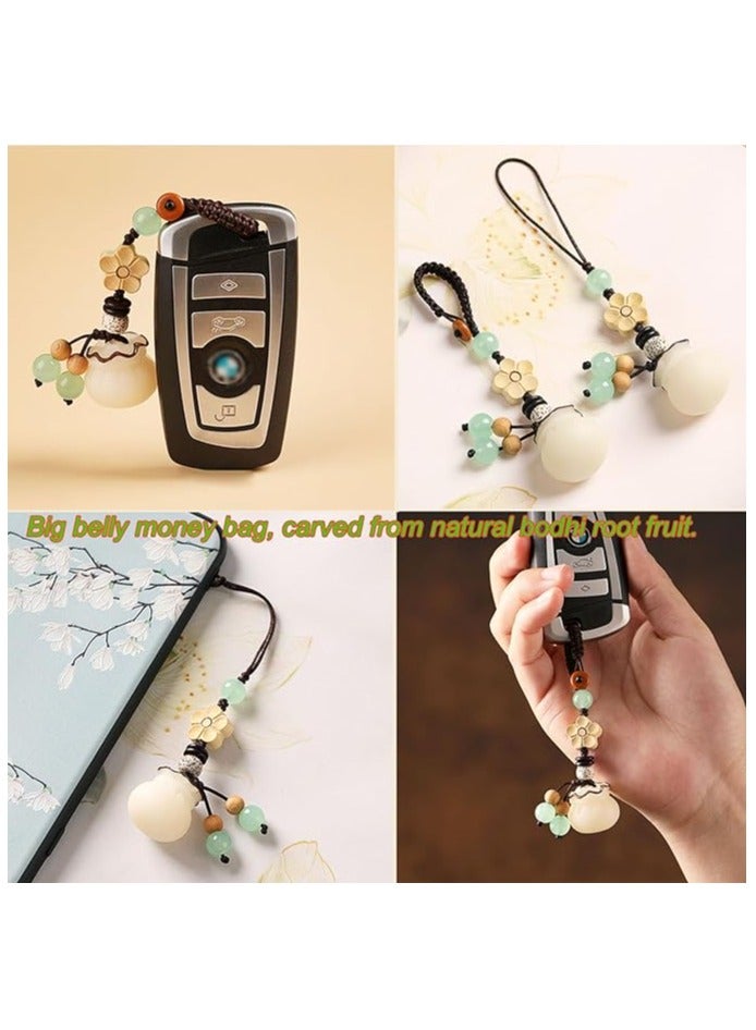 2 Piece Mobile Phone Pendant, Natural Bodhi Mobile Phone Chain Pendant, Car Key Pendant, Handmade Key Chain Pendant - Image 4