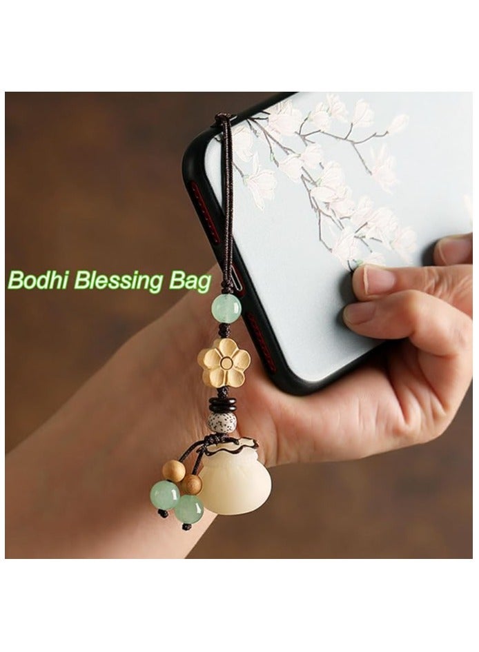 2 Piece Mobile Phone Pendant, Natural Bodhi Mobile Phone Chain Pendant, Car Key Pendant, Handmade Key Chain Pendant - Image 5