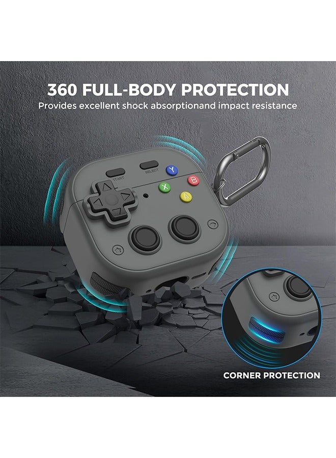 Airpods 4 case with Secure Lock Clip,Game Player Design,Soft Silicone Case for Airpods 4,Protective Cover For Airpods 4 with Cleaner Kit and Keychain - Image 5