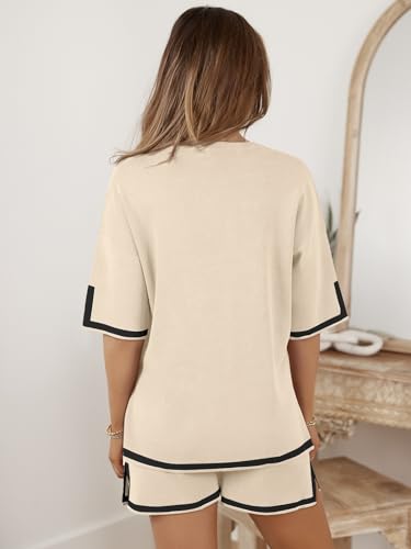 LILLUSORY 2 Piece Sets for Women Summer 2025 Two Piece Matching Lounge Sets Short Casual Outfits Cute Vacation Clothes Apricot L - Image 3