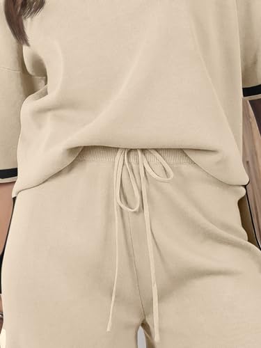 LILLUSORY 2 Piece Sets for Women Summer 2025 Two Piece Matching Lounge Sets Short Casual Outfits Cute Vacation Clothes Apricot L - Image 5