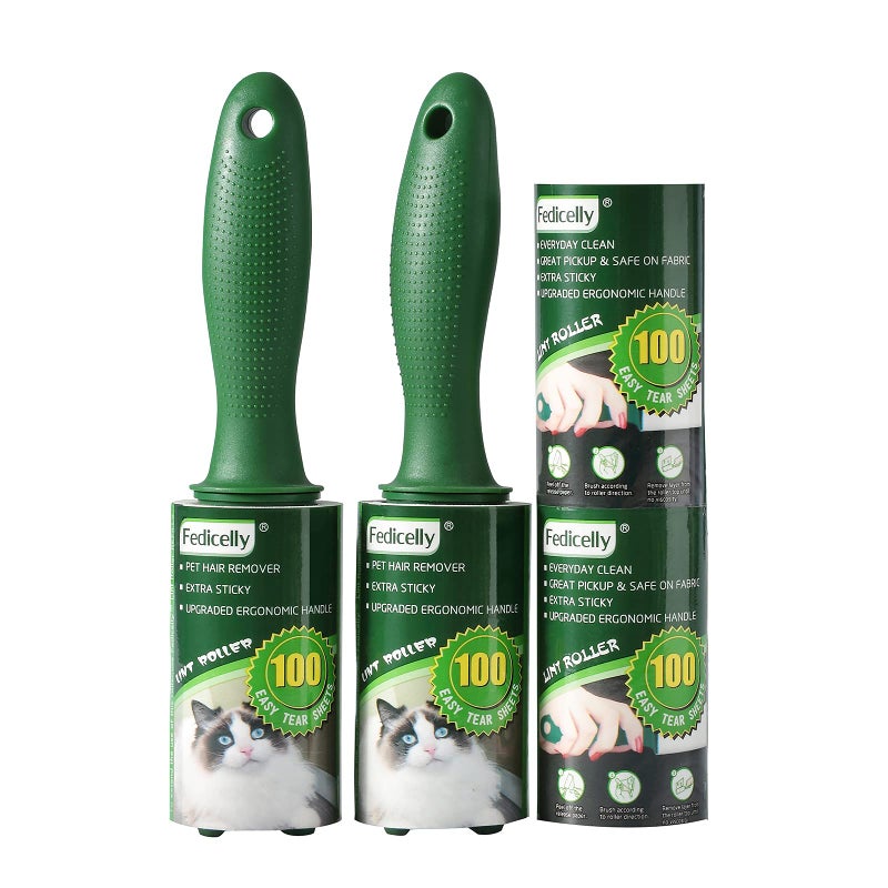 Fedicelly Extra Sticky Lint Rollers Pet Hair Remover for Laundry Clothes Furniture CarpetTotal 400 Sheets Lint Rollers Refills Dog Cat Hair Lint Remover Brush Couch