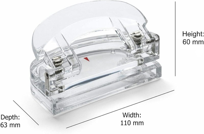 OSCO Clear Acrylic Two Hole Punch with 12 Sheet Capacity - Image 4