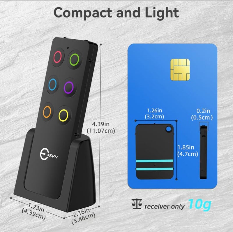 Esky Key Finder - Wallet Tracker, Key Finders & Trackers with Extra Transmitter, 85dB Noise Sound and 6 Receivers - Wallet Finder and Item Locator for Finding Key, Remote & Wallet, Batteries Included - Image 2