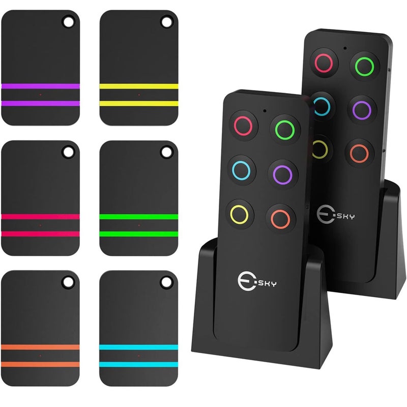 Esky Key Finder - Wallet Tracker, Key Finders & Trackers with Extra Transmitter, 85dB Noise Sound and 6 Receivers - Wallet Finder and Item Locator for Finding Key, Remote & Wallet, Batteries Included - Image 1