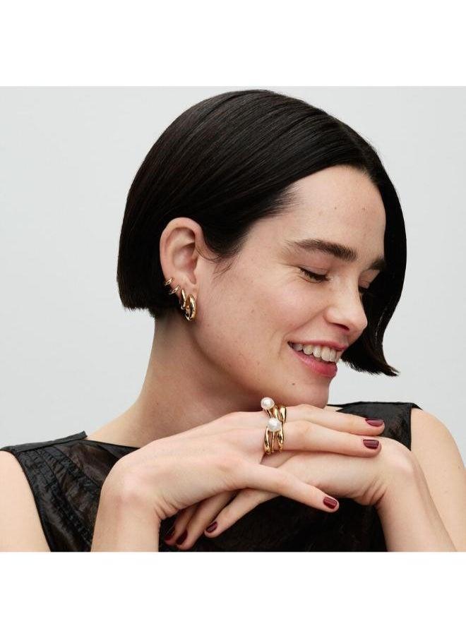 باندورا أقراط دائرية مطلية بالذهب عيار 14 قيراط - Image 2