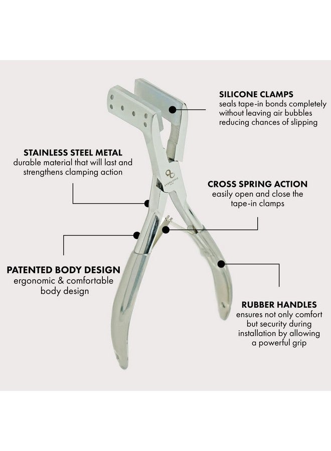 EVERLONG Tapein Pliers By Everlong Hair Stainless Steel Pressing Clamp For Longer Lasting And Secure Tapein Hair Extensions Siliconelined Pliers Tool For Salon Professional Installation - Image 4