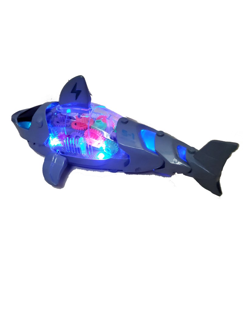 Gear Battery Operated Robotic Shark With Gears with Lights and Music - Image 2