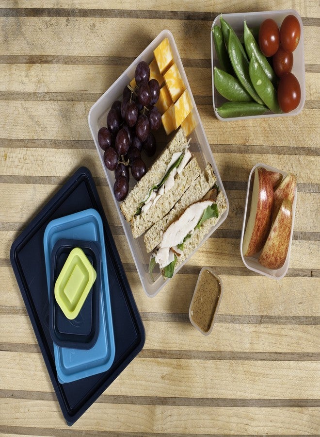 Bentology Reusable Lunch Containers - Set of 4 Microwave Safe, Meal Prep Stackable Nesting Containers, Pack Food, Snacks & Sauces in Leak Proof Compartments w/Lids, Easy to Clean, Bento Boxes - Image 2
