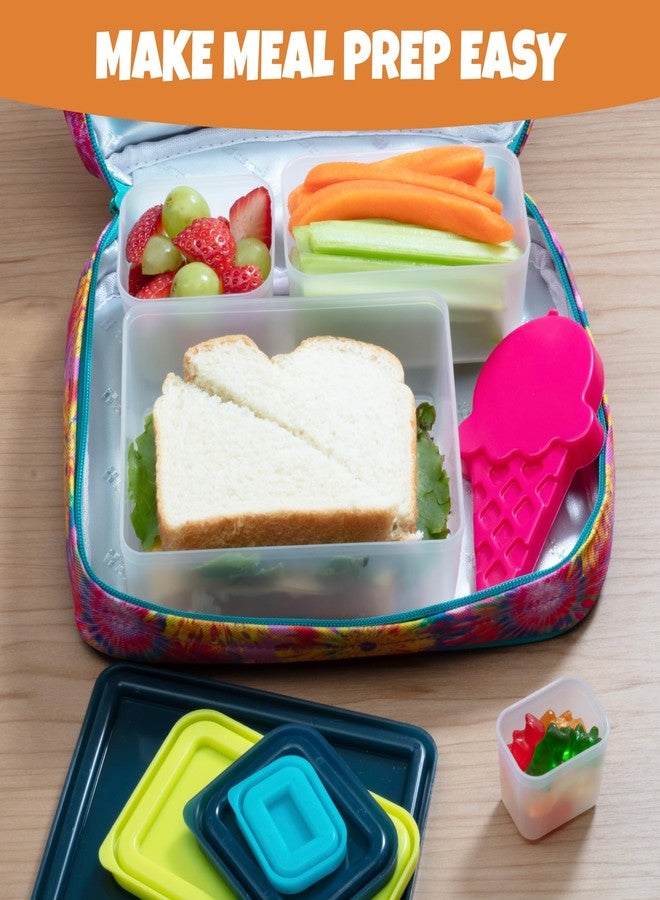 Bentology Reusable Lunch Containers - Set of 4 Microwave Safe, Meal Prep Stackable Nesting Containers, Pack Food, Snacks & Sauces in Leak Proof Compartments w/Lids, Easy to Clean, Bento Boxes - Image 3