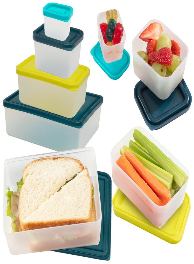 Bentology Reusable Lunch Containers - Set of 4 Microwave Safe, Meal Prep Stackable Nesting Containers, Pack Food, Snacks & Sauces in Leak Proof Compartments w/Lids, Easy to Clean, Bento Boxes - Image 1