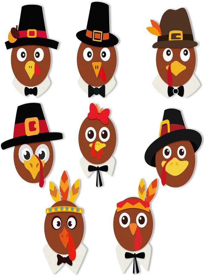 Ferraycle 16 Pcs Thanksgiving Crafts for Kids Thanksgiving Turkey Head Magnet Crafts Fall Crafts Turkey Refrigerator Decoration DIY Turkey Craft Kit for Thanksgiving Party Classroom Home Activities - Image 1