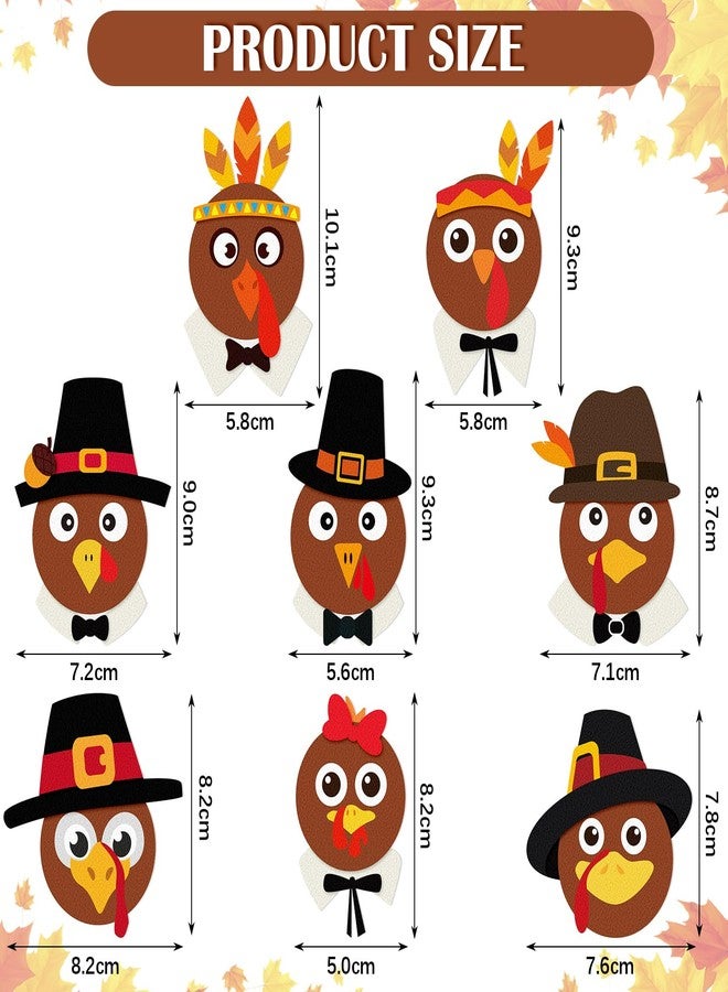 Ferraycle 16 Pcs Thanksgiving Crafts for Kids Thanksgiving Turkey Head Magnet Crafts Fall Crafts Turkey Refrigerator Decoration DIY Turkey Craft Kit for Thanksgiving Party Classroom Home Activities - Image 2