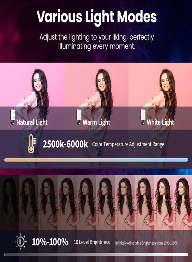 مصباح سيلفي مغناطيسي RGB من gliship مزود بـ 136 مصباح LED، مصباح فيديو RGB محمول بزاوية 360 درجة بألوان كاملة، متوافق مع Magsafe، قابل لإعادة الشحن، مزود بمشبك، مع 9 أوضاع إضاءة لكاميرا الهاتف أو الكمبيوتر المحمول - Image 2