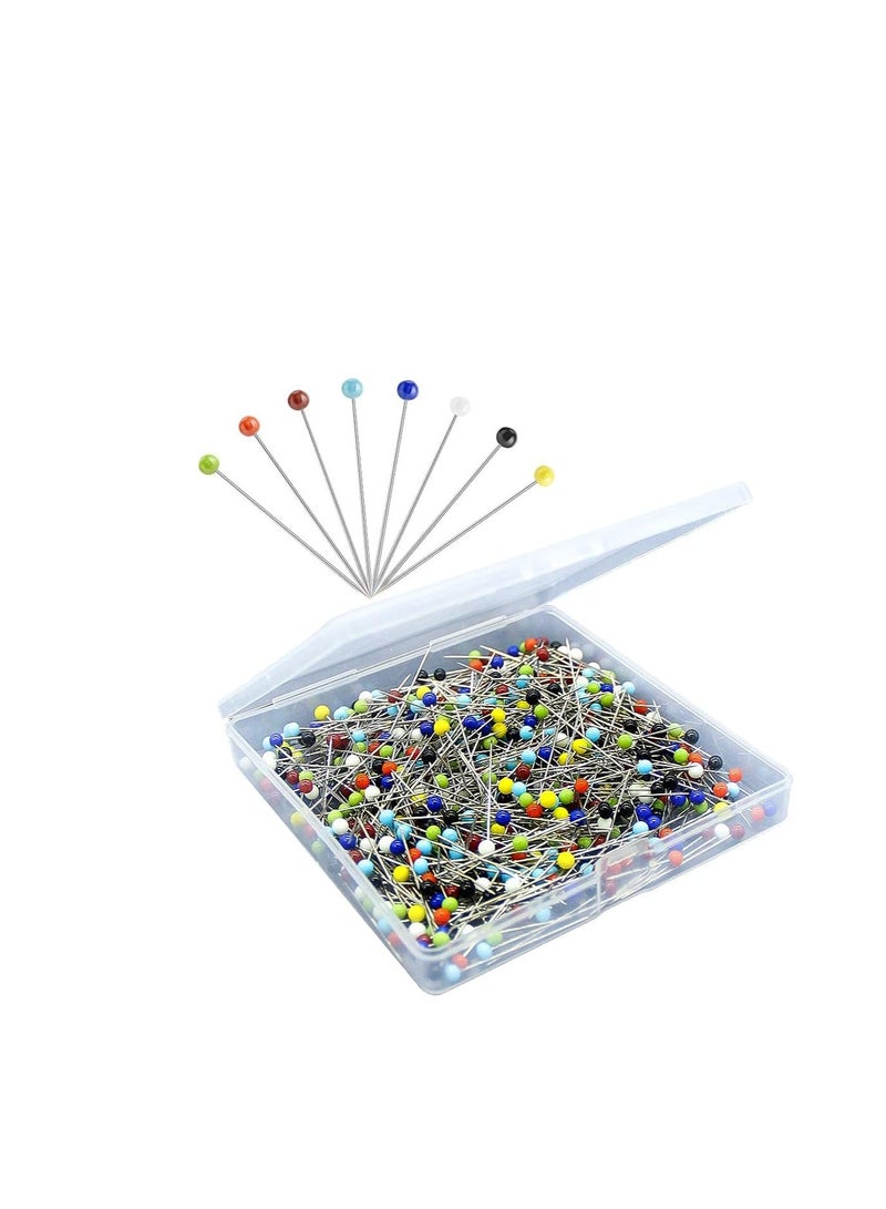 Libra Sewing Pins for Fabric,  Straight Pins with Colored Ball Glass Heads Long 1.5inch, for Quilting, Fabric, Silk, Dressmaker & Jewelry DIY Decoration (500 Pcs) - Image 1