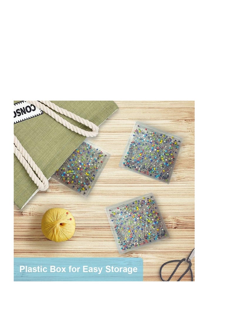 Libra Sewing Pins for Fabric,  Straight Pins with Colored Ball Glass Heads Long 1.5inch, for Quilting, Fabric, Silk, Dressmaker & Jewelry DIY Decoration (500 Pcs) - Image 3