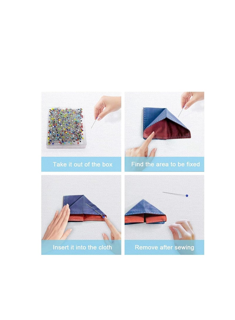 Libra Sewing Pins for Fabric,  Straight Pins with Colored Ball Glass Heads Long 1.5inch, for Quilting, Fabric, Silk, Dressmaker & Jewelry DIY Decoration (500 Pcs) - Image 4