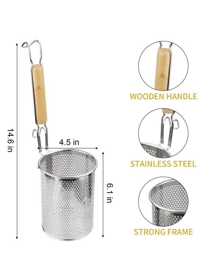 MYLIFEUNIT MyLifeUNIT Pasta Strainer, 2 Pack Stainless Steel Mesh Spider Strainer for Pasta, Noodle, Dumpling (4.54"D x 6.1"H) - Image 5