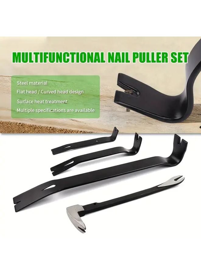 4pcs Carbon Steel Forged Pry Bar Nail Puller Set Heavy Duty Mini Extractor - Image 2