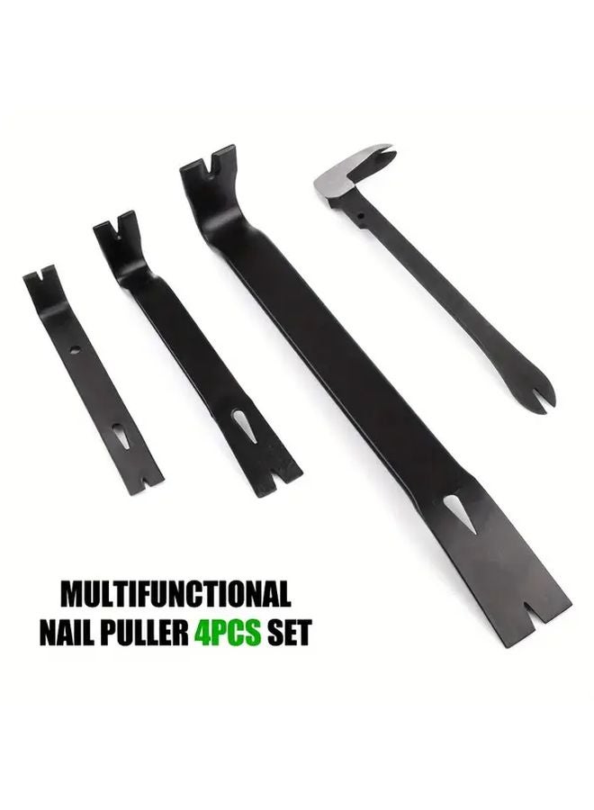 4pcs Carbon Steel Forged Pry Bar Nail Puller Set Heavy Duty Mini Extractor - Image 1