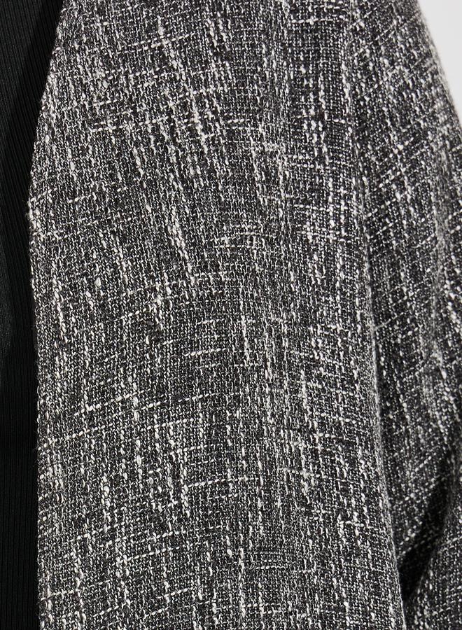 ستايلي عباية طويلة مفتوحة بمظهر تويد - Image 3