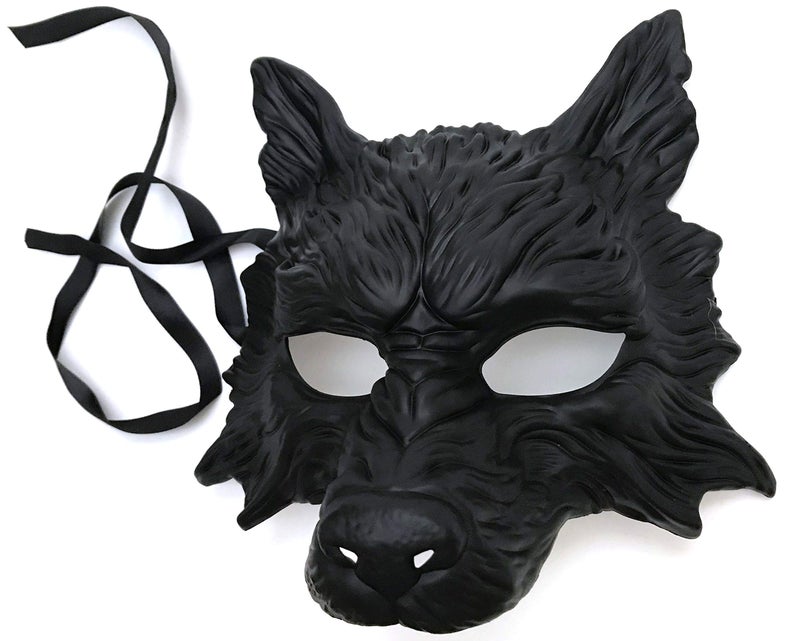 MasqStudio Black Wolf Mask Animal Masquerade Halloween Costume Cosplay Party mask BLACK - Image 3