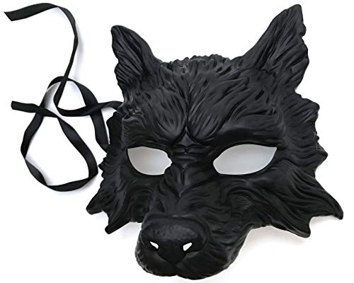 MasqStudio Black Wolf Mask Animal Masquerade Halloween Costume Cosplay Party mask BLACK - Image 1
