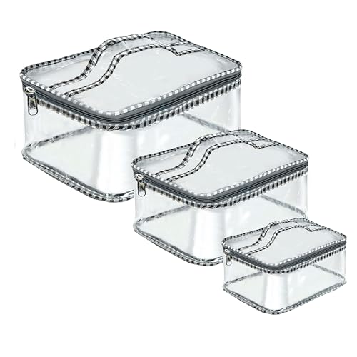 TULMAN Set of 3 Multipurpose Transparent Pouches – Travel-Friendly Toiletry Kit, Cosmetic Organizer, and Accessories Storage – Trendy and Stylish Pouch for Women or Men - Image 1
