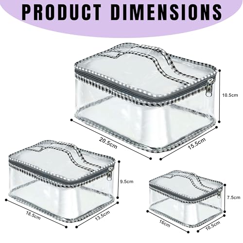 TULMAN Set of 3 Multipurpose Transparent Pouches – Travel-Friendly Toiletry Kit, Cosmetic Organizer, and Accessories Storage – Trendy and Stylish Pouch for Women or Men - Image 2