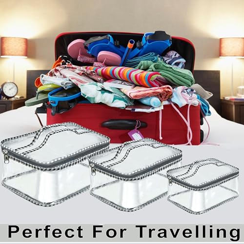TULMAN Set of 3 Multipurpose Transparent Pouches – Travel-Friendly Toiletry Kit, Cosmetic Organizer, and Accessories Storage – Trendy and Stylish Pouch for Women or Men - Image 5