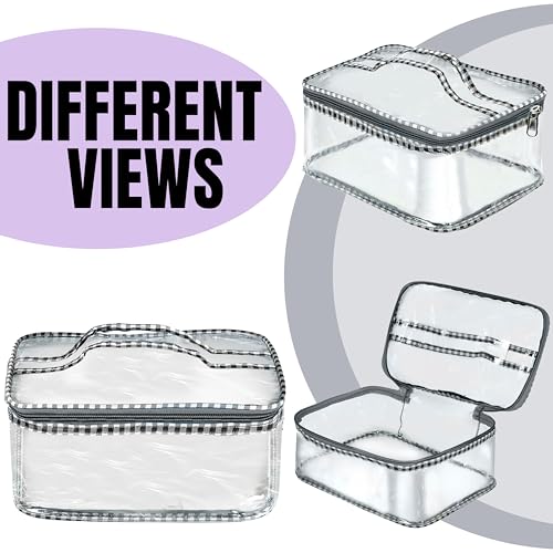 TULMAN Set of 3 Multipurpose Transparent Pouches – Travel-Friendly Toiletry Kit, Cosmetic Organizer, and Accessories Storage – Trendy and Stylish Pouch for Women or Men - Image 3